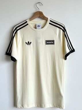 Adidas x Oasis 2025 Tour 3-Stripes Cream t-shirt